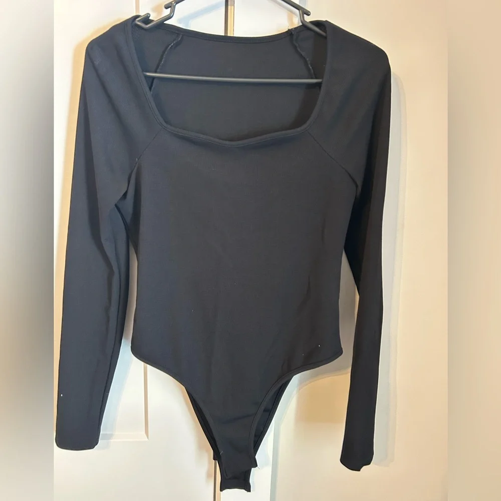 SHEIN Black Long Sleeve One Piece Body Suit - Picture 2 of 4